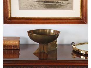 Brass Bowl On Deco Pedestal - Cleared