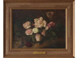 Floral Still Life Of Roses, 19th - 20th Century 20.75W x 16.75H