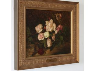 Floral Still Life Of Roses, 19th - 20th Century 20.75W x 16.75H