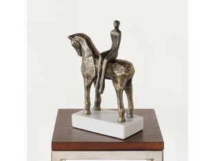 Aluminum Antique Brass Equestrian Sculpture - Cleared