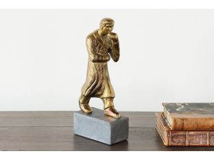 Antique Brass Contemplating Man Sculpture - Cleared