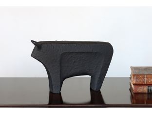 Large Black Abstract Bull Figure- Cleared