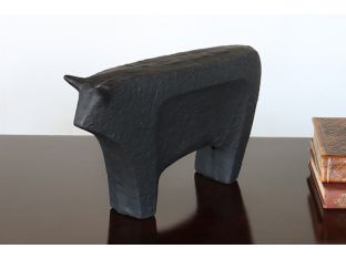 Large Black Abstract Bull Figure- Cleared