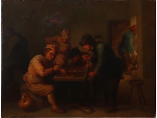 Tavern Scene, Dutch School, 18th/19th Century 14.5W x 10.5H
