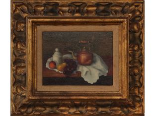 Still Life with Tea Kettle, Oil on Canvas 9.5W x 7.5H