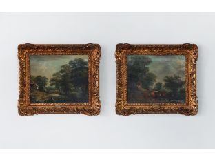(Set of 2) 19th Century English Landscapes 15.75W x 14H