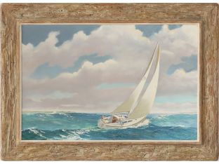 American Impressionist Sailboat, Early 20th Century 37W x 26.5H