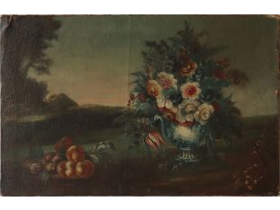 Flemish School Floral Still Life, Unframed, 18th Century 29W x 26H
