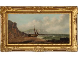 English School Nautical Landscape, 19th Century 29.5W x 17.5H