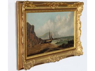 English School Nautical Landscape, 19th Century 29.5W x 17.5H