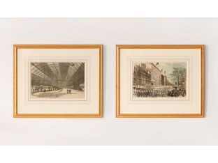 Pair of Hand-Colored Engravings 22.75W x 19H