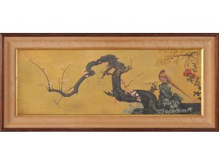 Large Asian Impressionist Bird on Branch 54W x 24H - Cleared Art
