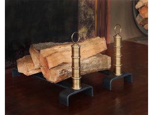 Brass Finish Set Of 2 Andirons - Cleared