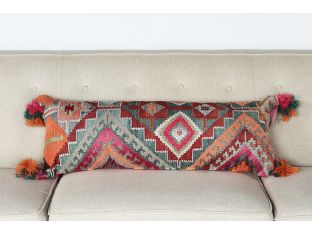 Embroidered Multicolored Pillow - Cleared