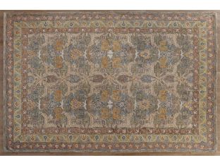 Walnut Multi Colored Wool Hooked Rug Cleared 9'3" X 13'