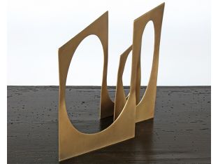 Overlapping Ovals Brass Sculpture - Cleared