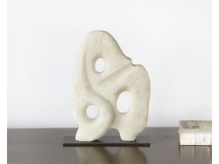 White Glass Stone Abstract Sculpture - Cleared