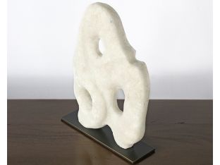 White Glass Stone Abstract Sculpture - Cleared
