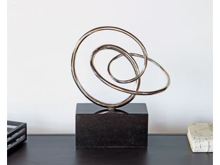 Silver Geometric Squiggle Sculpture  - Cleared
