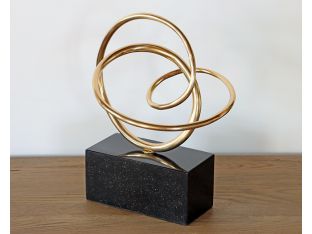 Gold Geometric Squiggle Sculpture  - Cleared