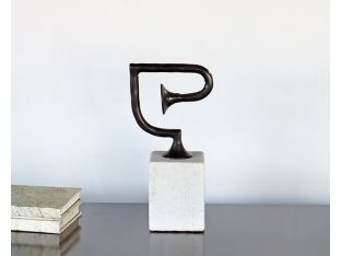 Abstract Bent Horn Sculpture - Cleared