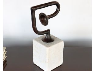 Abstract Bent Horn Sculpture - Cleared