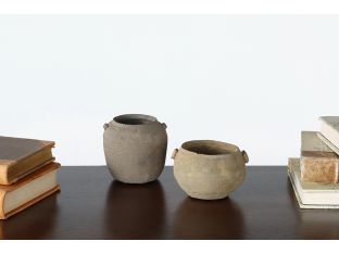Set Of 2 Han Dynasty Style Urns III
