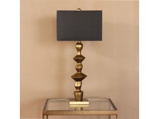 Angled Cubist Style Brass Table Lamp- Cleared