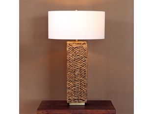 Woven Rope Chevron Patterned Table Lamp- Cleared
