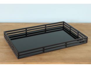 Matte Black Mirrored Tray - Cleared