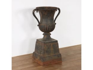 Cast Iron Urn on Base - Cleared Decor