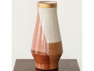 Small Rust, Brown & Bronze Metallic Glazed Vase - Cleared