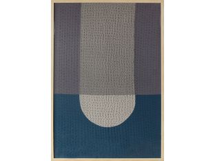 Blue And Grey Textile 1  40W X 56H - Cleared Decor