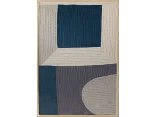 Blue And Grey Textile 2  40W X 56H - Cleared Decor