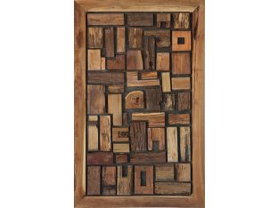 Abstract Reclaimed Wood Wall Art 30W x 48H