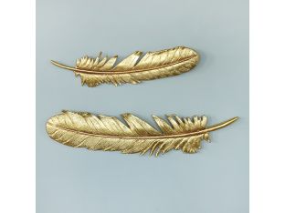 Gold Feathers Wall Art - Cleared 