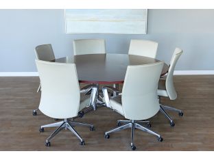Large Round Cherry Conference Table