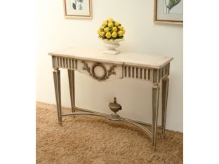 Antiqued Console with Carving