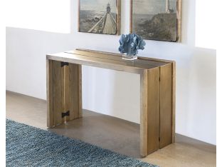 Weaver Console Table in Antique Brass