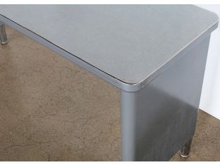 Gray Metal Steelcase Console Table