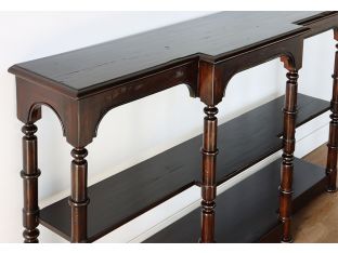 Mahogany Console With Faux Bamboo Posts