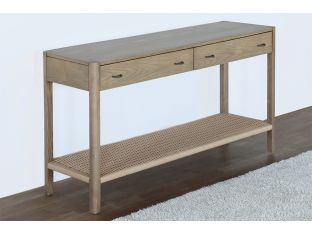 Danish Style Ash Console with Woven Shelf