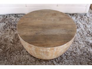 Round Butcher-Block Coffee Table