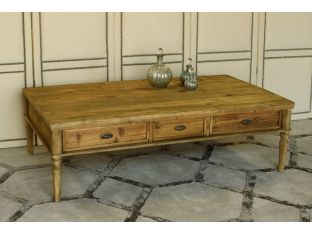French Farmhouse Coffee Table in Bleached Pine