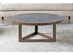 Brass Coffee Table with Shagreen Top