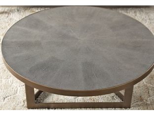Brass Coffee Table with Shagreen Top