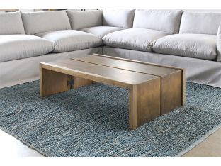 Weaver Coffee Table in Antique Brass