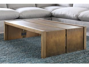 Weaver Coffee Table in Antique Brass