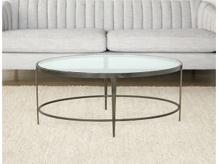 Roundabout Ellipse Cocktail Table in Antique Pewter