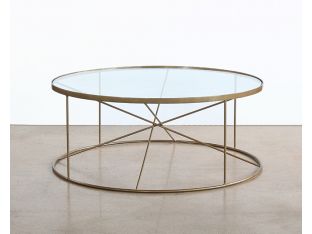 Round Geometrical Brass Coffee Table